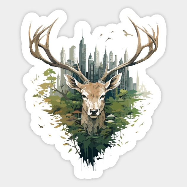 Stag Deer Animal Beauty Nature Wildlife Discovery Sticker by Cubebox